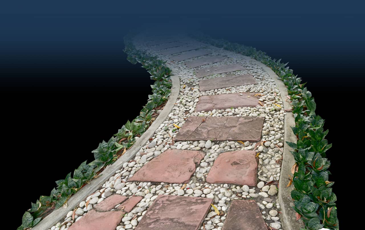 Stone walkway installation