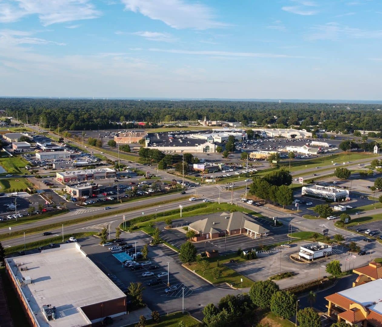 Aerial view of Middle Georgia cityscape